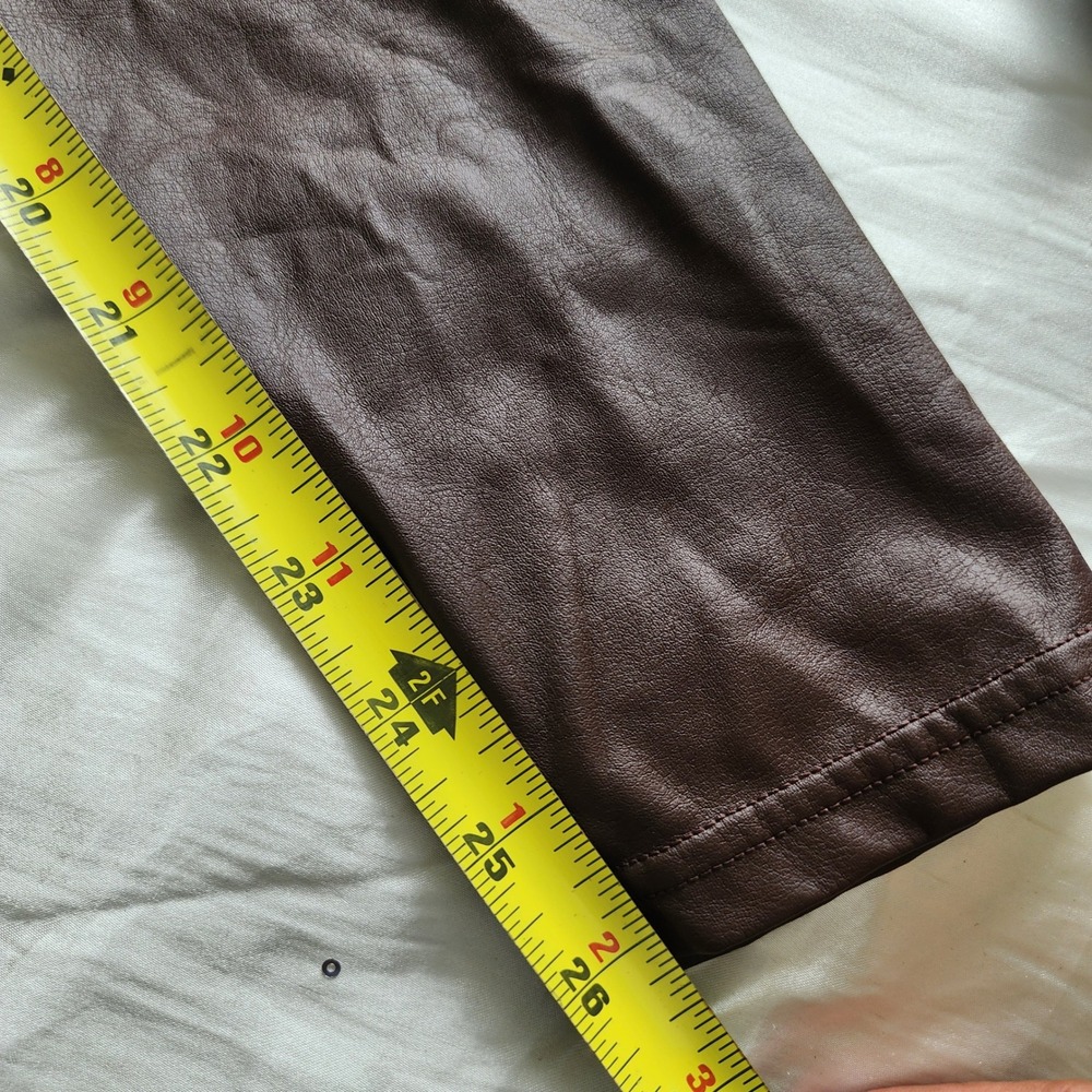 OFFLINE by Aerie Real Luxe Faux Leather High Rise Leggings Brown Womens Large - Picture 12 of 12